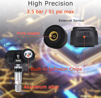Système de surveillance de la pression des pneus sans fil à énergie solaire, surveillance de la pression des pneus d'automobile avec 4 capteurs internes