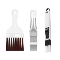 Brosse de nettoyage pour radiateur de climatiseur portable, peigne pour ailettes, outil de nettoyage et de dépoussiérage, ensemble de trois pièces