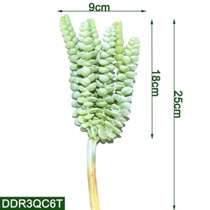 Grama artificial, novo toque verdadeiro decoração interna plástico planta 6 cabeça dinheiro grama suculente - Product Image 2