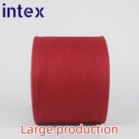 Fil à tricoter turc de haute ténacité en mélange recyclé de coton et de polyester, couleur rouge, 50% coton, 50% polyester, pour la fabrication de chaussettes et de serviettes