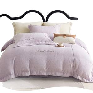 ชุดเครื่องนอนผ้าฟลีซนมดูโอซิเมียนคัง 4 ชิ้น สำหรับฤดูใบไม้ร่วง สไตล์เรียบง่าย ทนทาน ใช้ในบ้าน ผ้าปูที่นอนและปลอกผ้านวม - Product Image 5