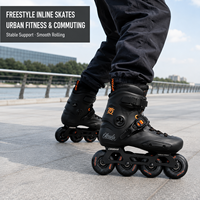 Patins à roulettes en ligne freestyle personnalisés pour adultes, roues en PU 4x80mm, cadre en aluminium, OEM ODM, pour fitness urbain