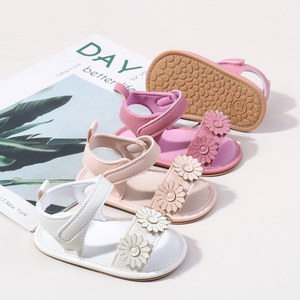 Hermosos diseños de flores Sólido Pu Cuero Verano Bebé Niñas Sandalias Zapatos - Product Image 1