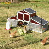 Clôture de ferme portable, écologique, durable et imperméable avec porte au design unique, kit de clôture en plastique pour poulailler 1,25 m x 21 m