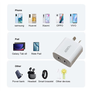 Nhà Máy Bán buôn 40 Wát 2 USB C tường sạc với PD sạc nhanh AU EU Anh Mỹ sạc cho điện thoại thông minh - Product Image 6