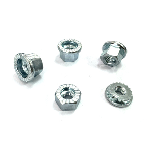 Écrou hexagonal à blocage en acier au carbone zingué <span class=keywords><strong>avec</strong></span> <span class=keywords><strong>rondelle</strong></span> à bride rotative, pièces usinées CNC, écrous à rivets aveugles, industrie lourde - Product Image 4
