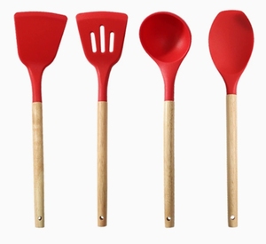 ชุดอุปกรณ์ครัวซิลิโคนทนความร้อน 5 ชิ้น พร้อมด้ามจับไม้ ผลิตในจีน เป็นมิตรกับสิ่งแวดล้อม - Product Image 3