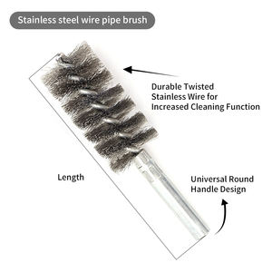 Cepillo para tuberías de acero inoxidable DIY de longitud personalizable, con mango de plástico de 1/2 de diámetro y cerdas de carburo de silicio para eliminar óxido. - Product Image 6