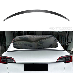 Aileron arrière pour Tesla Model Y 2019-2021 Noir brillant/Aspect carbone, Spoiler de coffre, Lame de coffre, Lame de séparation - Product Image 1