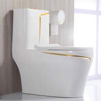 Vente chaude murale chasse d'eau chasse d'eau une pièce colorée en céramique Siphon cuvette de toilette