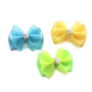 Moños para Perros con Pedrería Brillante, Color Sólido, Estilo Ins, Accesorios para Mascotas de Poliéster, Bandas Elásticas para el Pelo de Perros para Verano e Invierno - Product Image 5