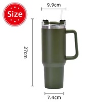 Gobelet isotherme en acier inoxydable à double paroi de 40 oz, personnalisé, pour l'aventure, avec poignée, pour le voyage et le café