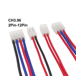 Câble terminal à pas de 3,96 mm CH3.96, extrémité simple/double étamée, fil RV/silicone personnalisé 2P-12P - Product Image 1