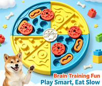 Jouet d'alimentation pour chien Pizza Dog Puzzle 3-en-1, distributeur de nourriture lente détachable, jeu interactif d'intelligence pour chien et chat, jouet d'enrichissement et de recherche de nourriture