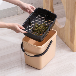 Cubo para Posos de Té de 6-10L con Tapa, Cuadrado, con Filtro de Drenaje para Mesa de Té, Uso Doméstico - Product Image 3