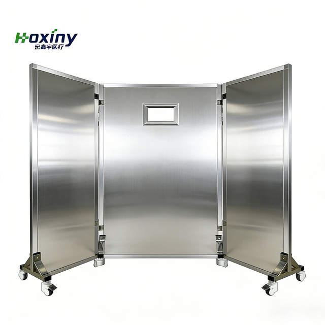 Reinforced Frame Lead Shielding Barrier | Heavy Duty Rolling Radiation Screen for ER | Anti-Static Lockable Castors