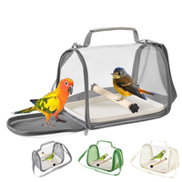 Borsa Trasparente per il Trasporto di Uccelli, Gabbia Ventilata in Rete per Pappagalli, Coccodrilli, Conure, Piccioni, Lucertole, con Posatoio e Vassoio in PP, 33cm 26cm, 2 Misure