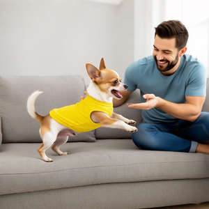 봄 시즌 맞춤형 고급 여름 슬림핏 강아지 티셔츠, 폴리에스터 및 면 소재, 커스텀 로고 제작 - Product Image 4