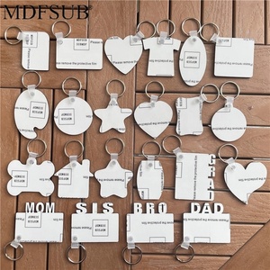 Porte-clés en MDF écologique de 3 mm, sublimation, double face, blanc, impression par transfert thermique laser - Product Image 2