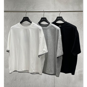 T-shirt Maschile Casual a Maniche Corte con Design Ampio e Collo Tondo, 240G, Stile Americano, Produzione Personalizzata - Product Image 1