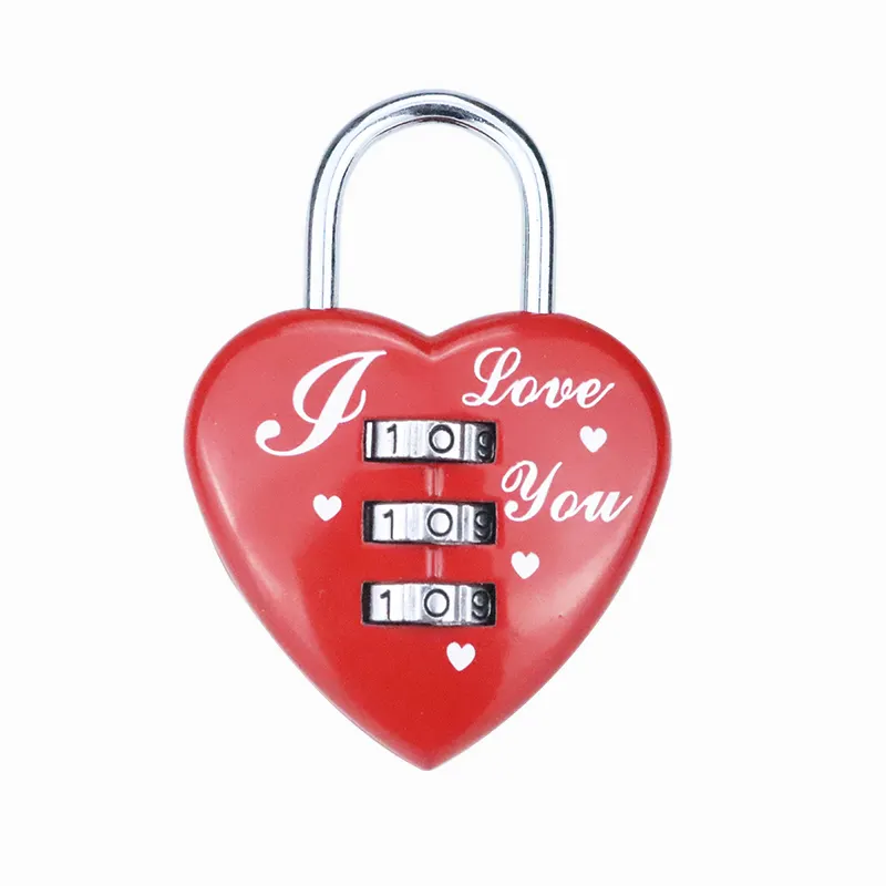 XMM-8026 herstellung roten herz liebe form 3 digitale zahl passwort padlock zink-legierung tasche gepäck sicherheit kleine kombination schloss