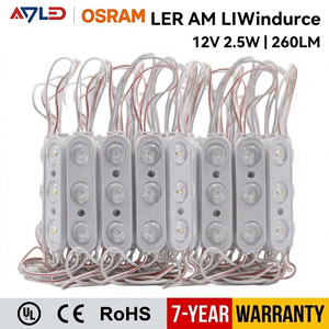Module LED 12V 2.5W de marque, 3 LED, 260LM, IP67, étanche, SMD 2835, haute puissance, pour boîte lumineuse publicitaire extérieure, garantie 7 ans - Product Image 1