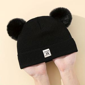 Chapeaux pour bébés d'automne et d'hiver, utilisés pour les nouveau-nés de 0 à 12 mois, avec une conception à double couche - Product Image 6
