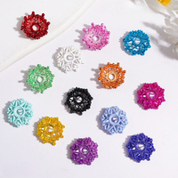 Perles intercalaires en alliage étoile à huit branches creuses multicolores de 11 mm, capuchons de perles pour la fabrication de bracelets DIY, accessoires de bijoux en gros
