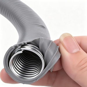 Tuyau en acier flexible recouvert de PVC 1/4 po avec filetage 1/4 po, modèle DC JSH pour la protection des câbles électriques, conduit plat enveloppé - Product Image 6