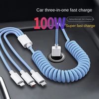 Câble de charge rapide USB 3 en 1 100W câble de charge tressé universel pour IPhone Samsung Xiaomi Oneplus câble de chargeur de voiture