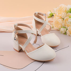 Chaussures habillées à talons hauts pour filles, semelle en caoutchouc légère, dessus en PU, élégantes, respirantes, adaptées au printemps, chaussures d'école, chaussures de princesse - Product Image 1