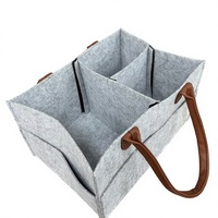 Panier de rangement en feutre et lin grande capacité avec poignées, sacs organisateurs pliables pour placard, pour couvertures, jouets, linge
