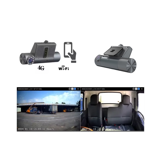 Richmor Dual Lens Dashcam Front and Cabin Cameras for Taxi Mini Bus