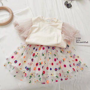 Vêtements décontractés pour bébés, vêtements formels pour enfants, robe en dentelle arc-en-ciel pour filles avec un design adorable, vente en gros - Product Image 4
