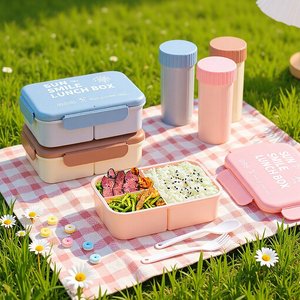 Sun Smile <b>Lunch</b> <b>Box</b> 1-2L Microwave Safe Bento <b>Box</b> For Adults Office Student Use - Product Image 1