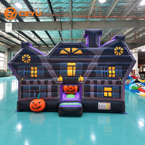 Casa Inflable <span class=keywords><strong>de</strong></span> Terror Ceyu, Castillo Inflable con Pasillo y Área <span class=keywords><strong>de</strong></span> Brincos para Alquiler en Eventos <span class=keywords><strong>de</strong></span> Halloween - Product Image 1