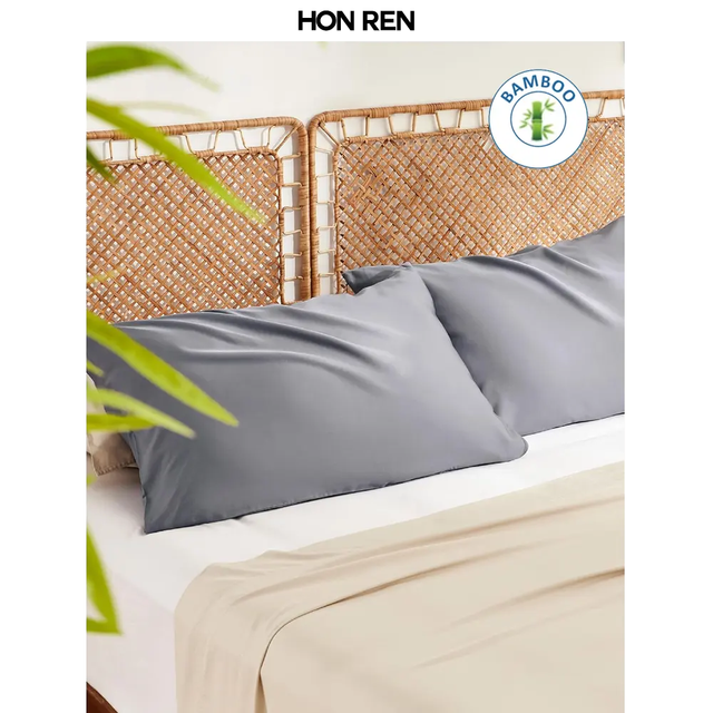 Free Sample Rayon Derived From Bamboo Cooling Pillowcase for Hot Sleepers Breathable Bamboo Pillow Cover with Hidden Zipper