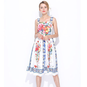 Nuovi arrivi abiti eleganti da donna con stampa <span class=keywords><strong>floreale</strong></span> lunghezza <span class=keywords><strong>Midi</strong></span> all'ingrosso - Product Image 2
