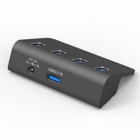 FIDECO USB 3,0 Concentrador de 4 puertos de alta velocidad 5Gbps Transferencia DE DATOS Elegante construcción de aluminio Plug & Play para Windows/Mac/Linux