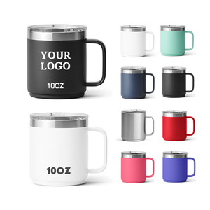 Vaso Térmico de Viaje de Acero Inoxidable de 10 oz con Recubrimiento en Polvo, Personalizado con Logotipo, Aislado al Vacío, con Asa y Tapa - Product Image 1