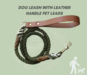 Guinzaglio per Cani Modern Classics con Impugnatura in Pelle, Corda in Nylon Ecologica, Accessori per Animali Domestici - Product Image 4