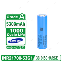 Baterai Silinder Samsung INR21700 53G1 NMC Kapasitas Tinggi, Pengosongan Stabil, 3.7V 5300mAh Lithium Ion Untuk Generator Tenaga Surya