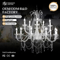 Lustre suspendu de luxe léger pour décoration de scène d'événement de mariage, avec rideau de perles en verre et métal multicouche en cristal