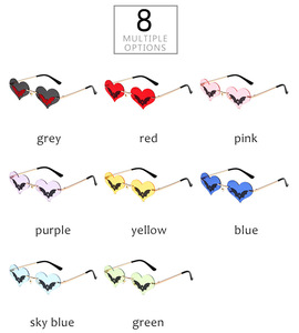 Lunettes de <span class=keywords><strong>soleil</strong></span> tendance en forme de cœur, lunettes gothiques sans monture originales pour femmes et hommes, lunettes de fête - Product Image 4
