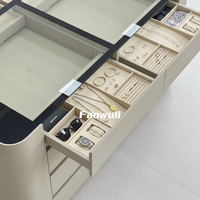 Table de toilette pliable télescopique en pin massif, style minimaliste italien, sur mesure OEM, avec plusieurs tiroirs de rangement pour chambre à coucher