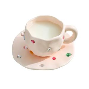 Juego de Tazas de Cerámica Mate con Pedrería Pintadas a Mano, Estilo Diseñador, Ecológicas, para Regreso a Clases 2025 - Product Image 2