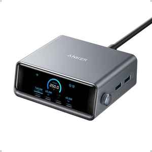 สถานีชาร์จ Anker Prime 250W GaN C, ชาร์จเร็วพิเศษ 6 พอร์ต, หน้าจอ LCD ขนาด 2.26 นิ้ว และปุ่มควบคุมอัจฉริยะ A2345 250W Prime - Product Image 1