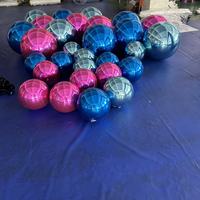 Boule miroir gonflable bleue, grands ballons brillants réfléchissants, robe de mariée pour décoration de mariage, gonflables publicitaires