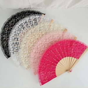 Abanicos Plegables de Madera de 23 cm al por Mayor, Recuerdo, Regalo, Invitación de Boda, Abanicos de Encaje para Baile, Fiesta y Eventos - Product Image 1