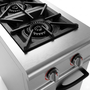 Estufa de Gas de 2 Quemadores de Acero Inoxidable con Gabinete, Estufa Comercial Económica de Doble Cabezal, Superficie de Estufa Fácil de Limpiar - Product Image 4